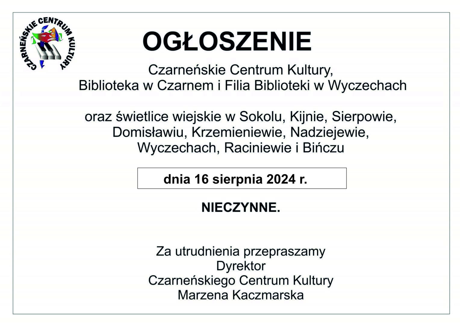 OGŁOSZENIE