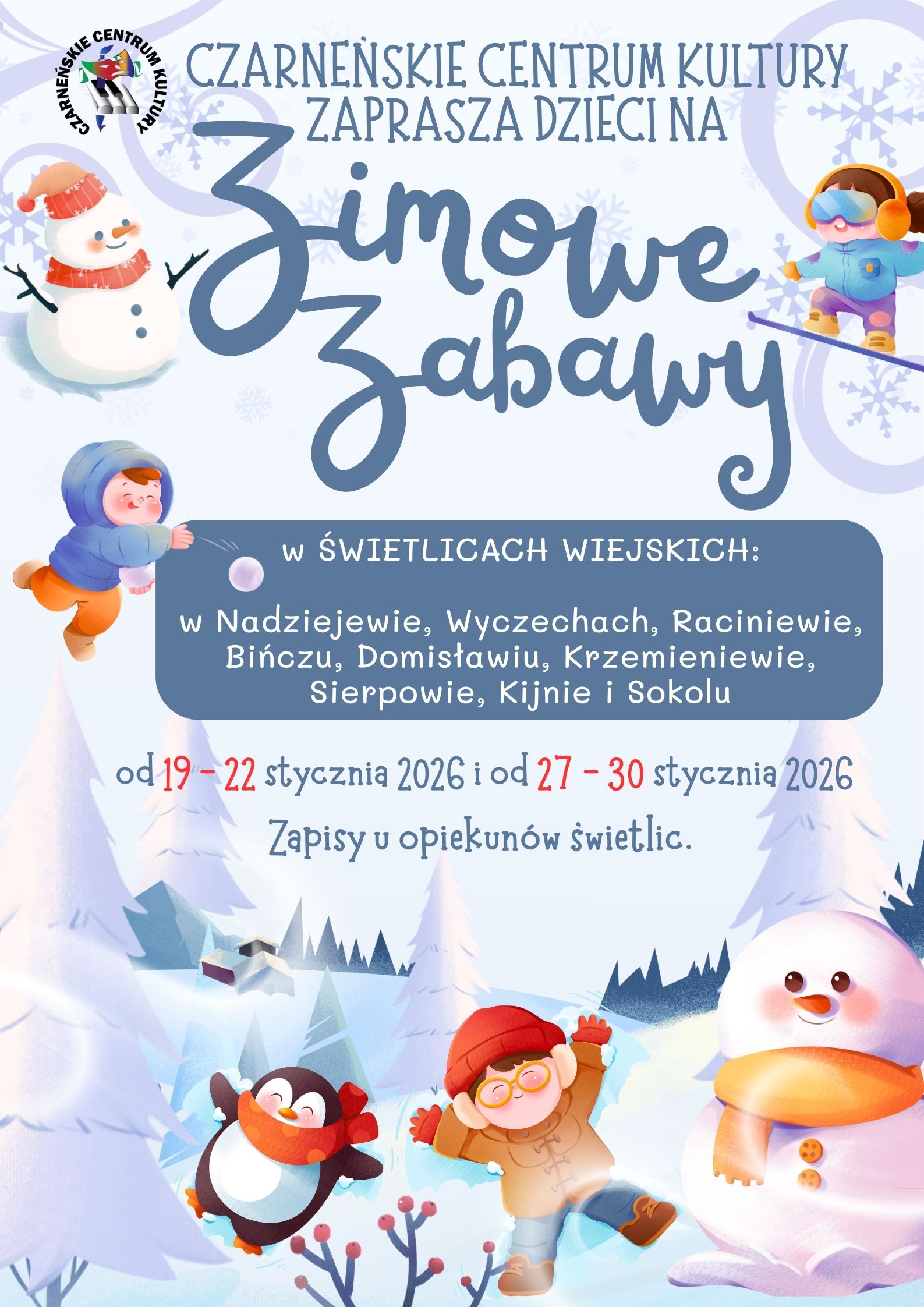 ZIMOWE ZABAWY W ŚWIETLICACH WIEJSKICH 