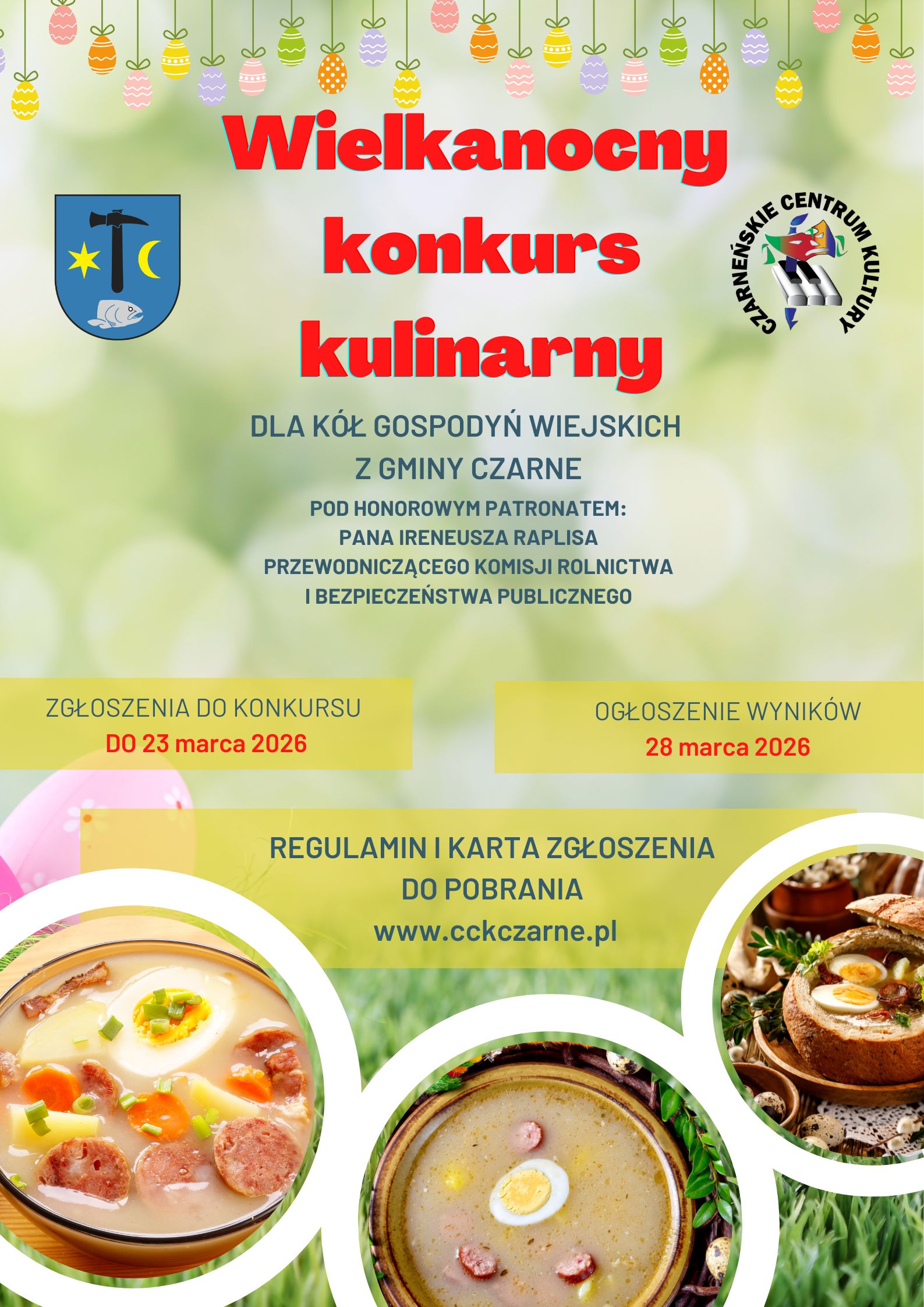 REGULAMIN I KARTA ZGŁOZENIA DO WIELKANOCNEGO KONKURSU KULINARNEGO 